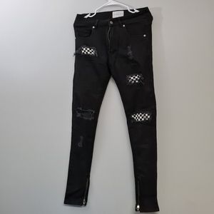 Men’s Black and Checkered cutouts Lakenzie M Jeans